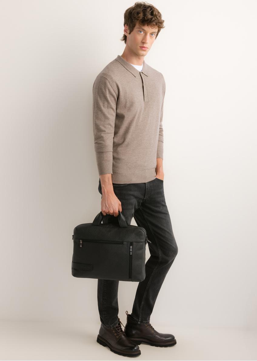 Black leather men's bag TORMS-0250B-99(Z26)