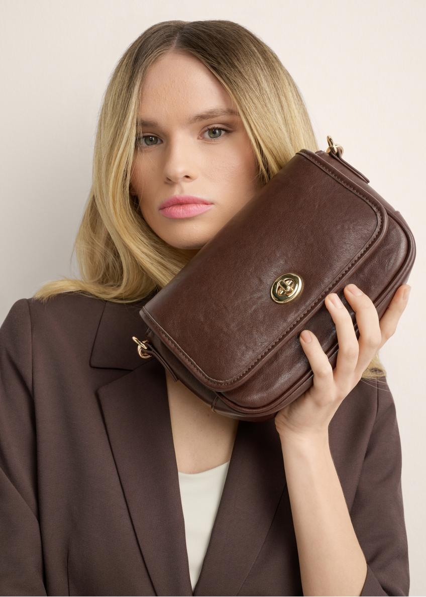 Small brown women's handbag TOREC-1249-1H(Z26)