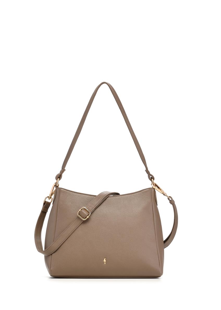 Light brown leather handbag TORES-0975-1K(Z26)