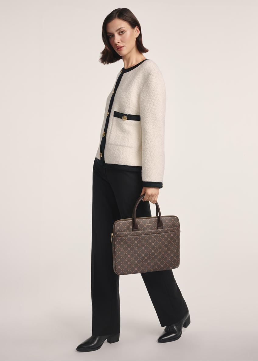 Brown laptop bag with monogram TOREC-1078-89(Z25)