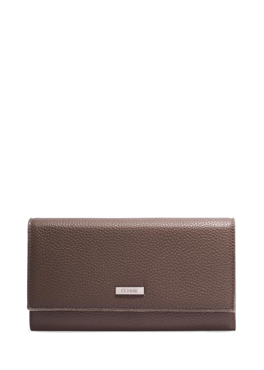 Dark beige women's wallet with cream interior POREC-0439-1K(Z26) - front product view, on white background.
