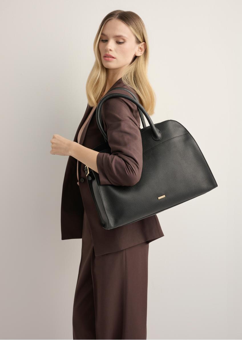 Black leather handbag TORES-1191-9I(Z26)