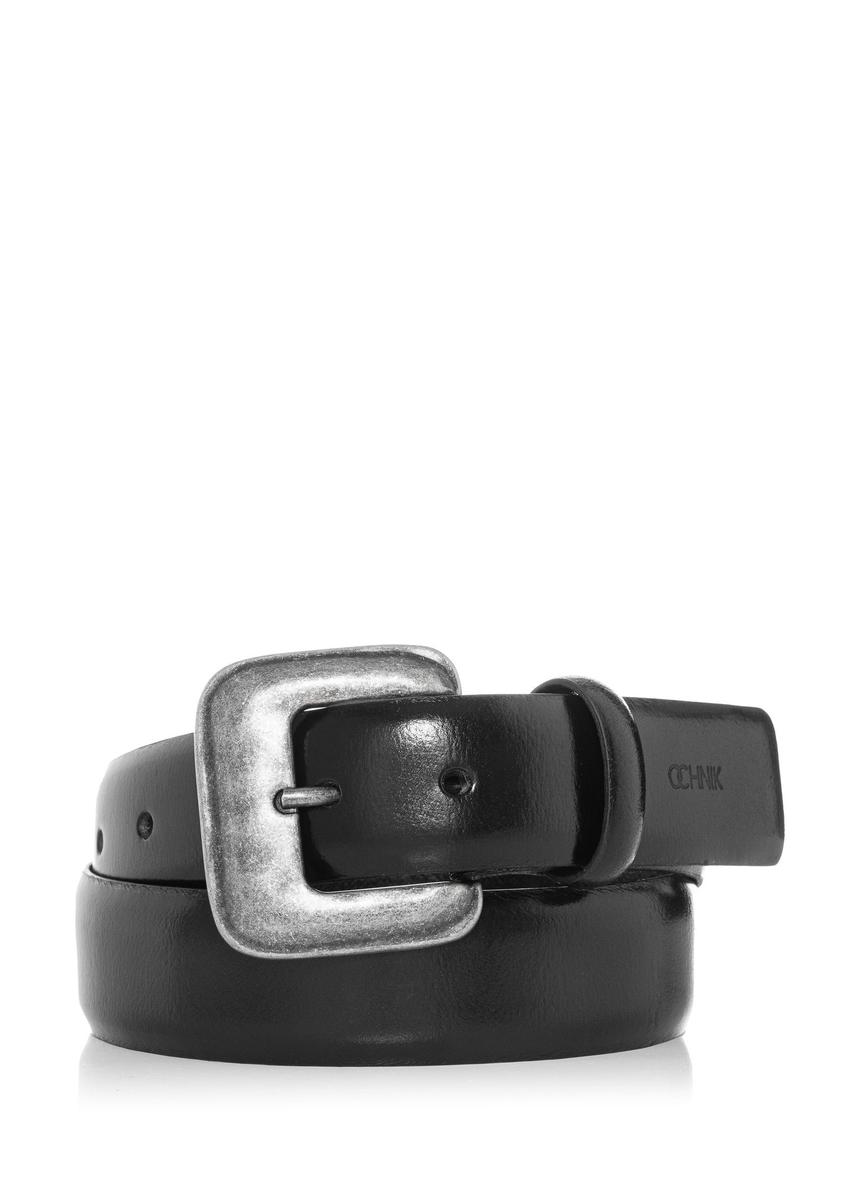 Black leather women's belt PASDS-0316-99(Z24)