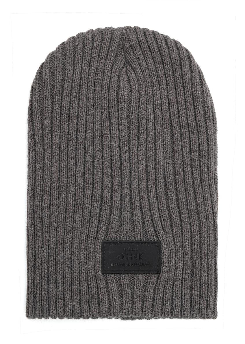 Graphite men's winter hat CZAMT-0011-91(Z25), front product view on white background.