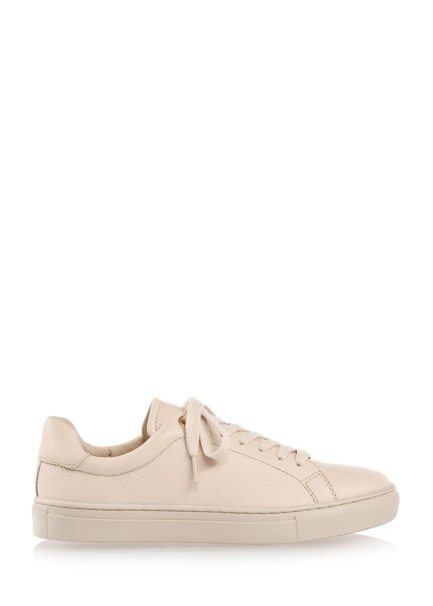 Beige leather women's sneakers BUTYD-1068-81(W24)-07