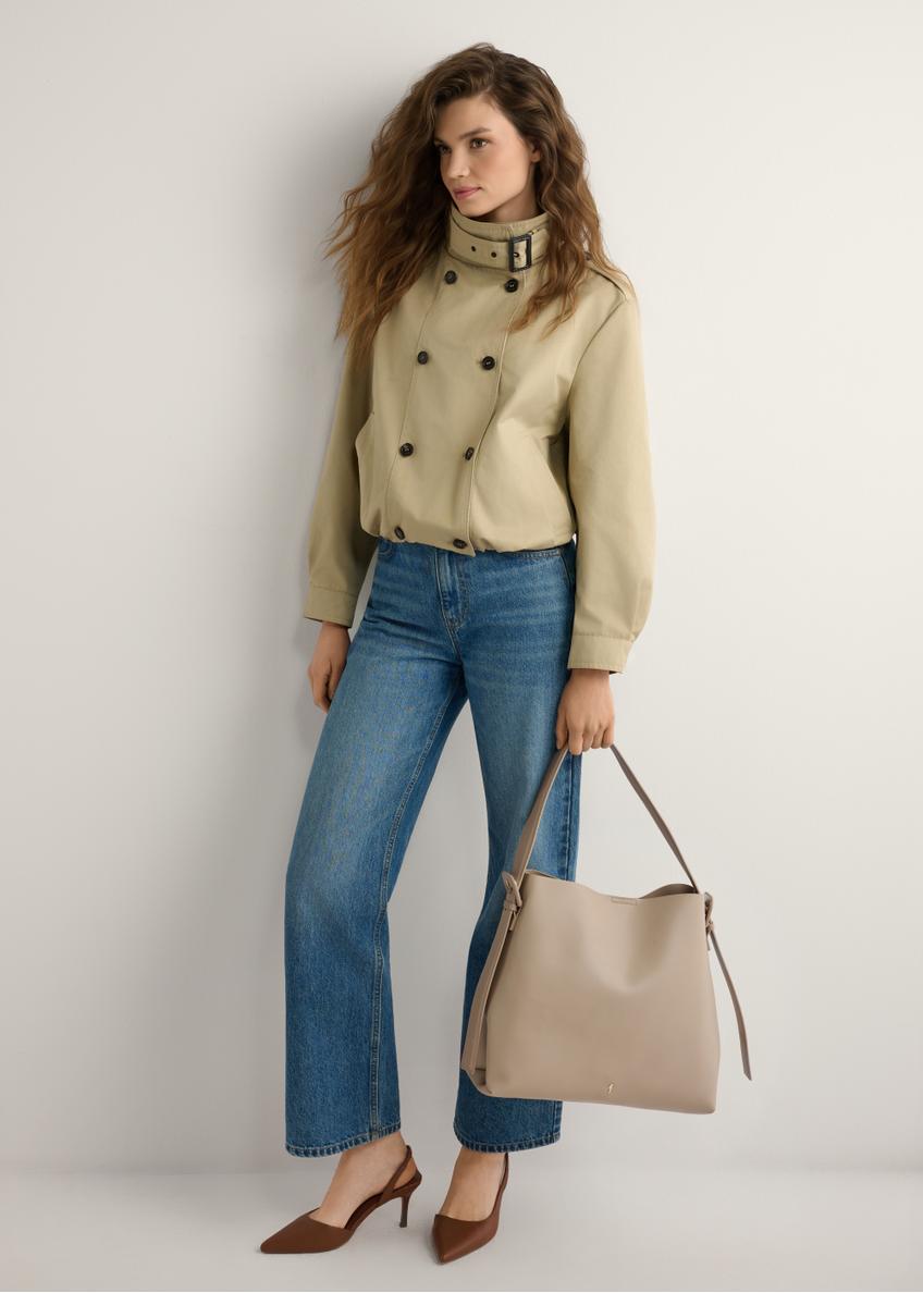 Beige women's shopper bag TOREC-0903-1B(W26)