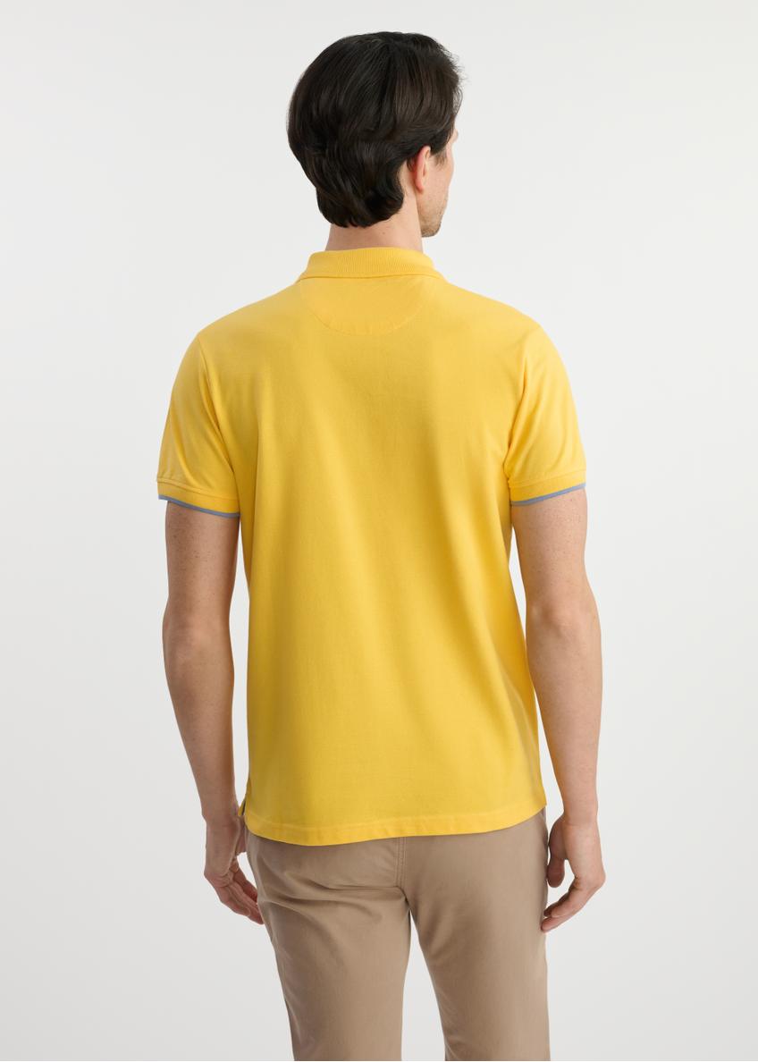 Yellow cotton polo shirt POLMT-0045B-22(W25)