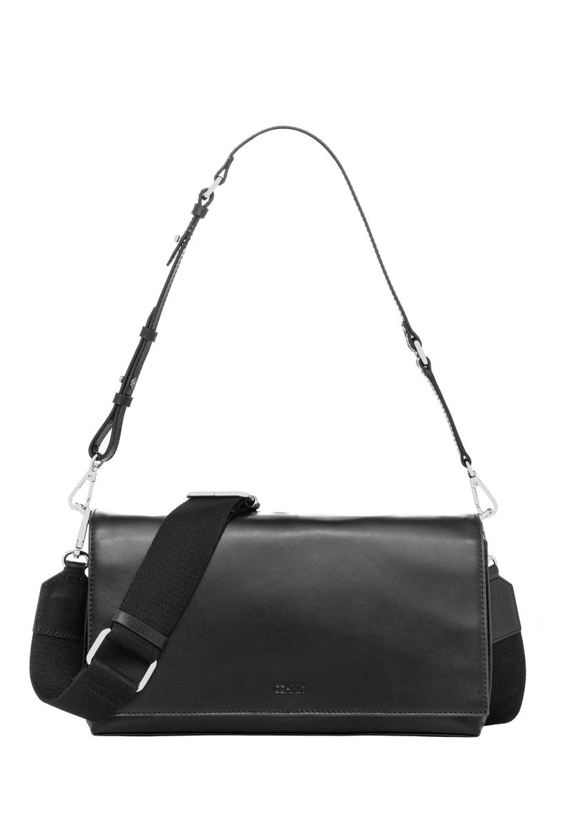 Women's black leather messenger bag TORES-1438-99(Z26)