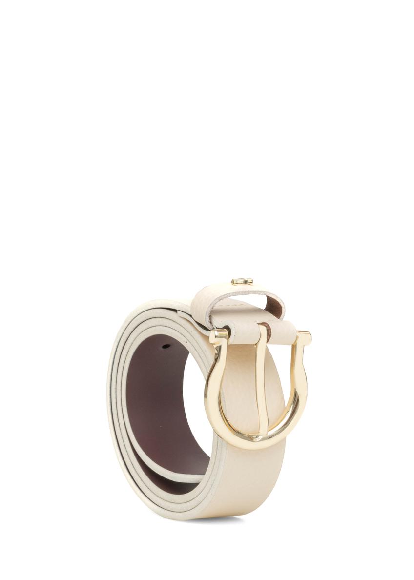Women's white leather belt PASDS-0274-0B(W26)
