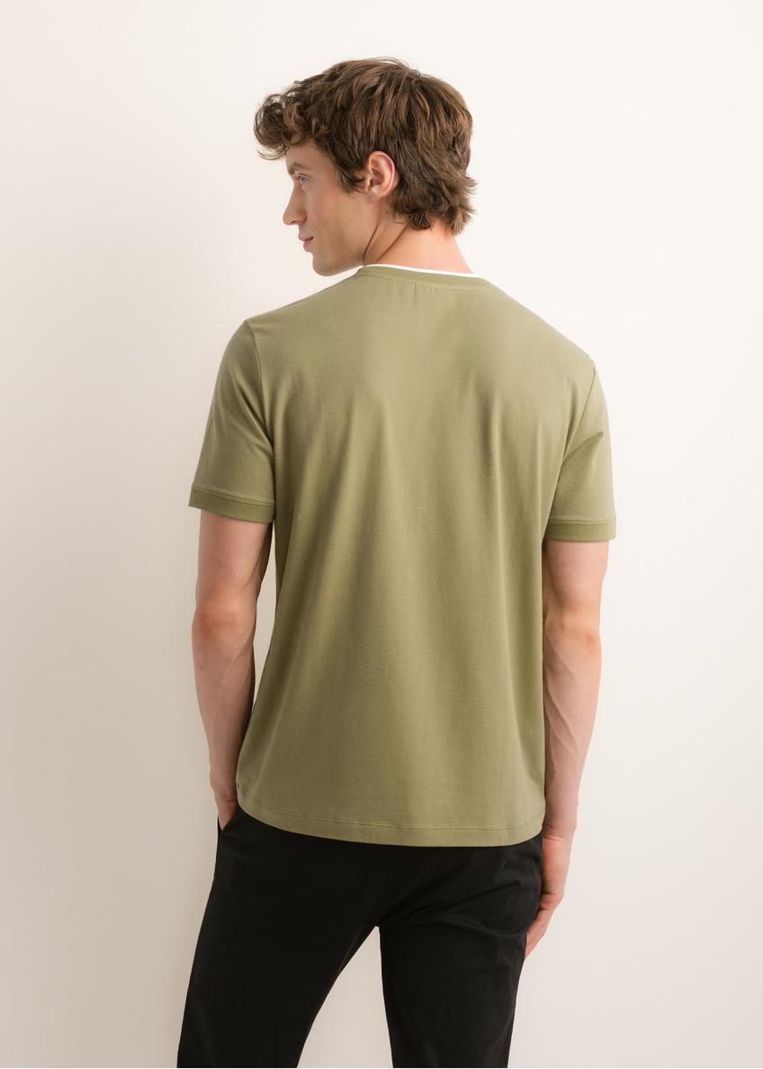 Light green cotton plain men's T-shirt TSHMT-0155-8A(Z26)