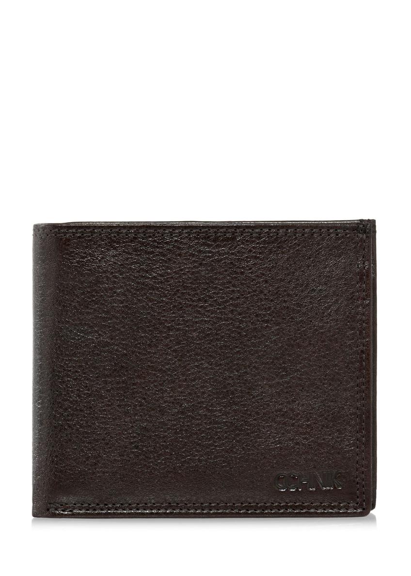 Unbuttoned brown leather men's wallet PORMS-0551-89(W24)-06