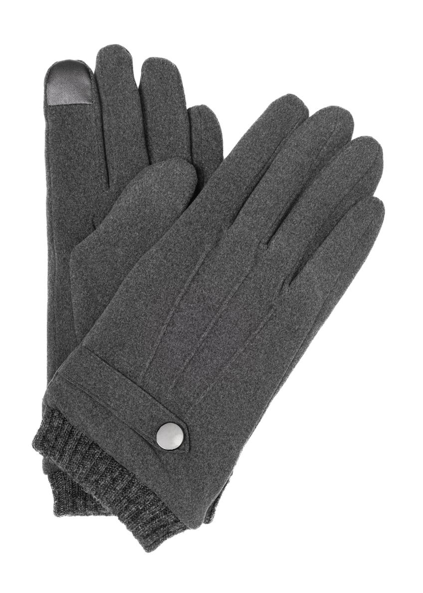 Gray insulated men's gloves REKMT-0004-9B(Z26) - product view from above, on a white background.
