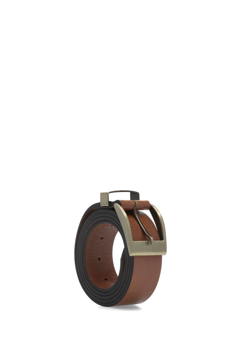 Brown leather men's belt PASMS-0127E-90(W25)