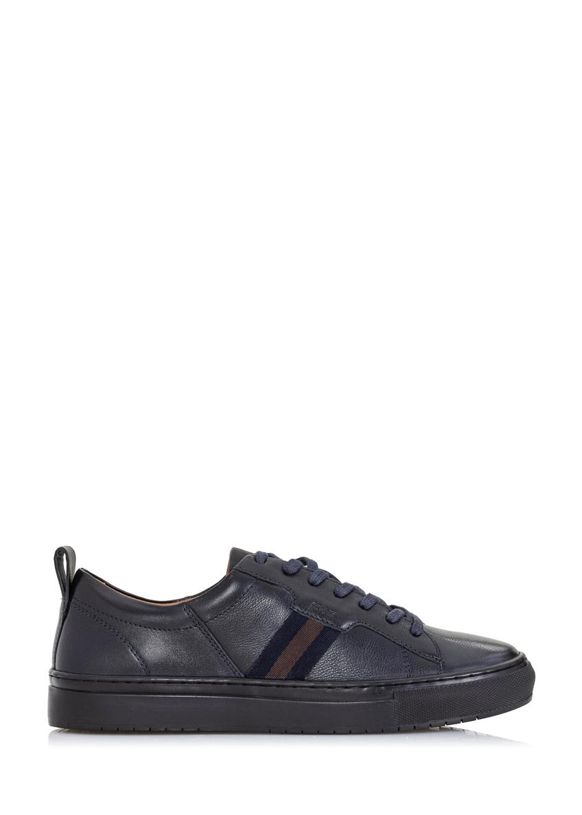 Navy blue leather men's shoes BUTYM-0430A-69(W25)