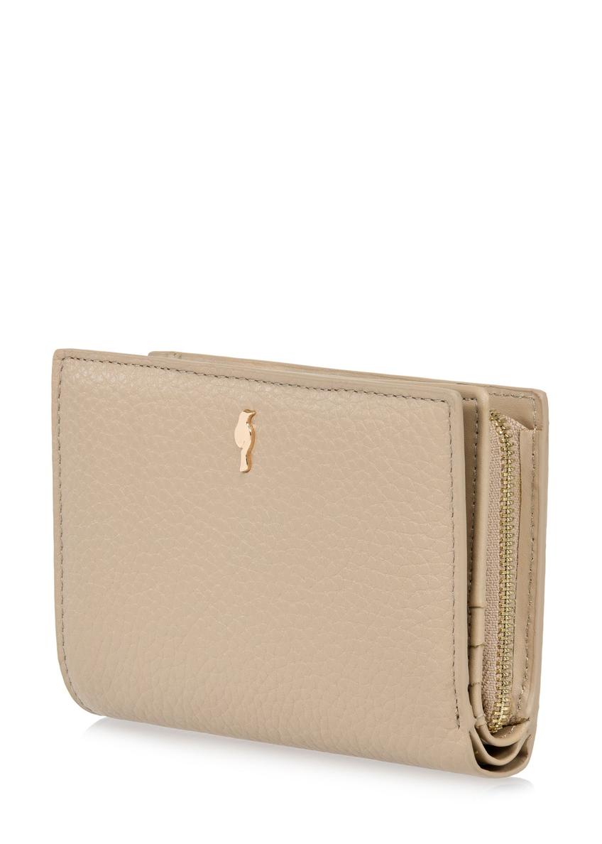 Women's beige leather wallet with RFID protection PORES-0805RFID-82(W24)