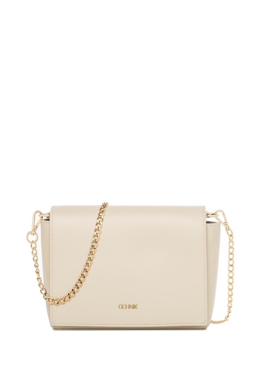 Cream women's imitation leather handbag TOREC-1311-0B(Z26), front product view on white background.