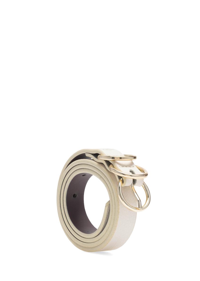 Cream leather women's belt PASDS-0320-12(W25)