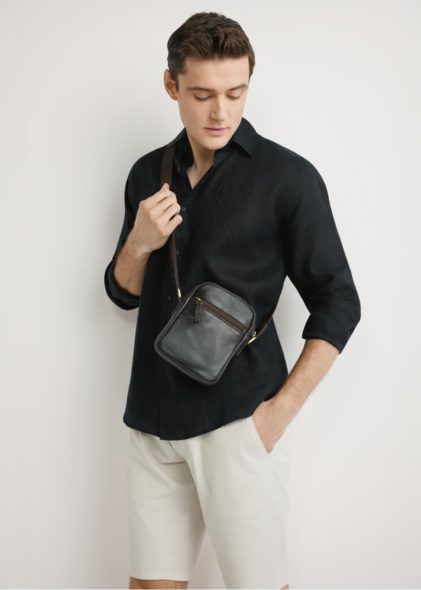 Dark brown leather men's bag TORMS-0501-1I(W26)