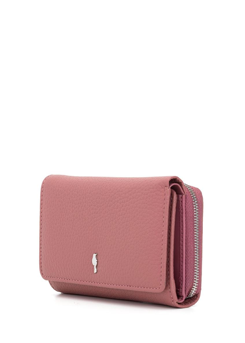 Pink leather medium women's wallet PORES-0801-5B(Z26)