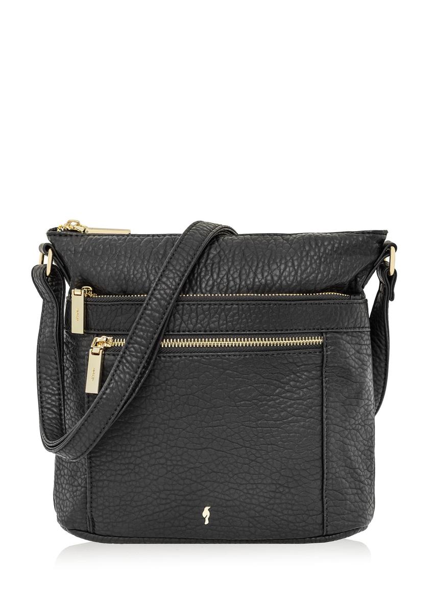 Black women's bag with zippers TOREC-0847A-99(Z24)