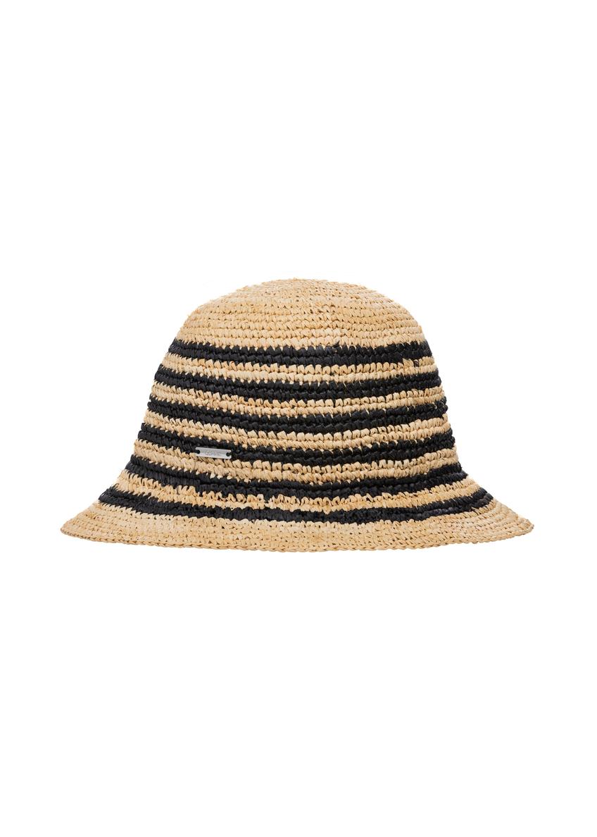 Women's straw hat with black stripes KAPDT-0036-1E(W26)