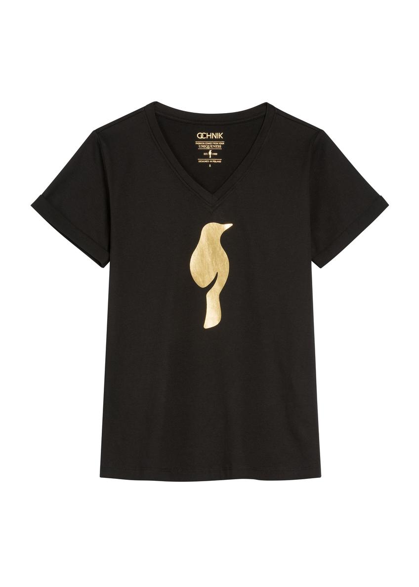 Black women's t-shirt TSHDT-0149-99(Z25), product view from the front on a white background.