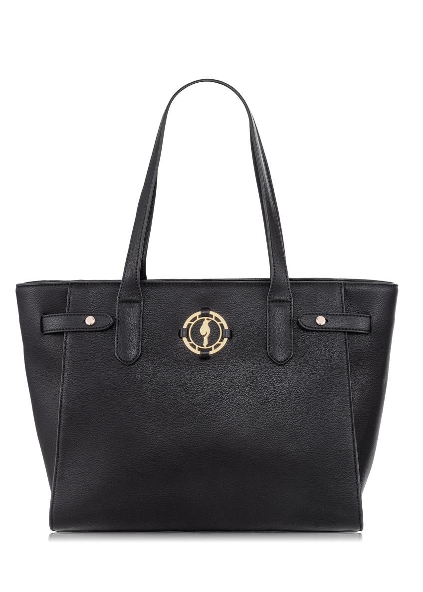 Black women's handbag with logo TOREC-0776-99(W23)-01