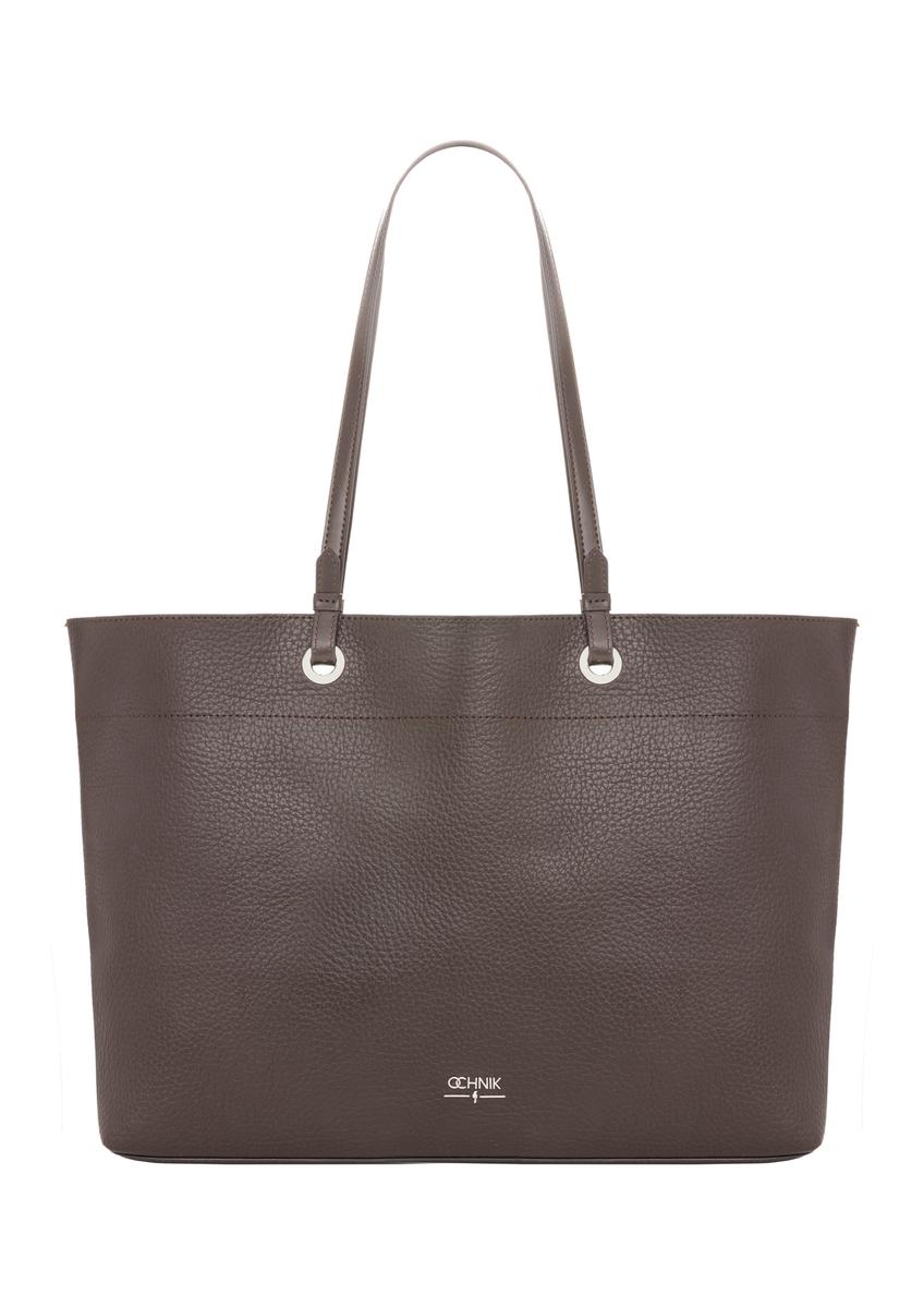 Brown pebbled shopper bag TOREC-1252-1I (Z26)