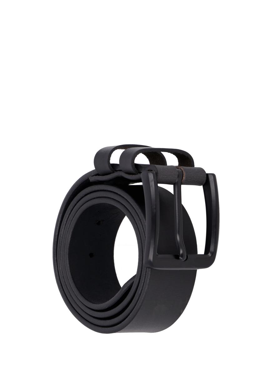 Men's black leather belt PASMS-0287-99(Z26)