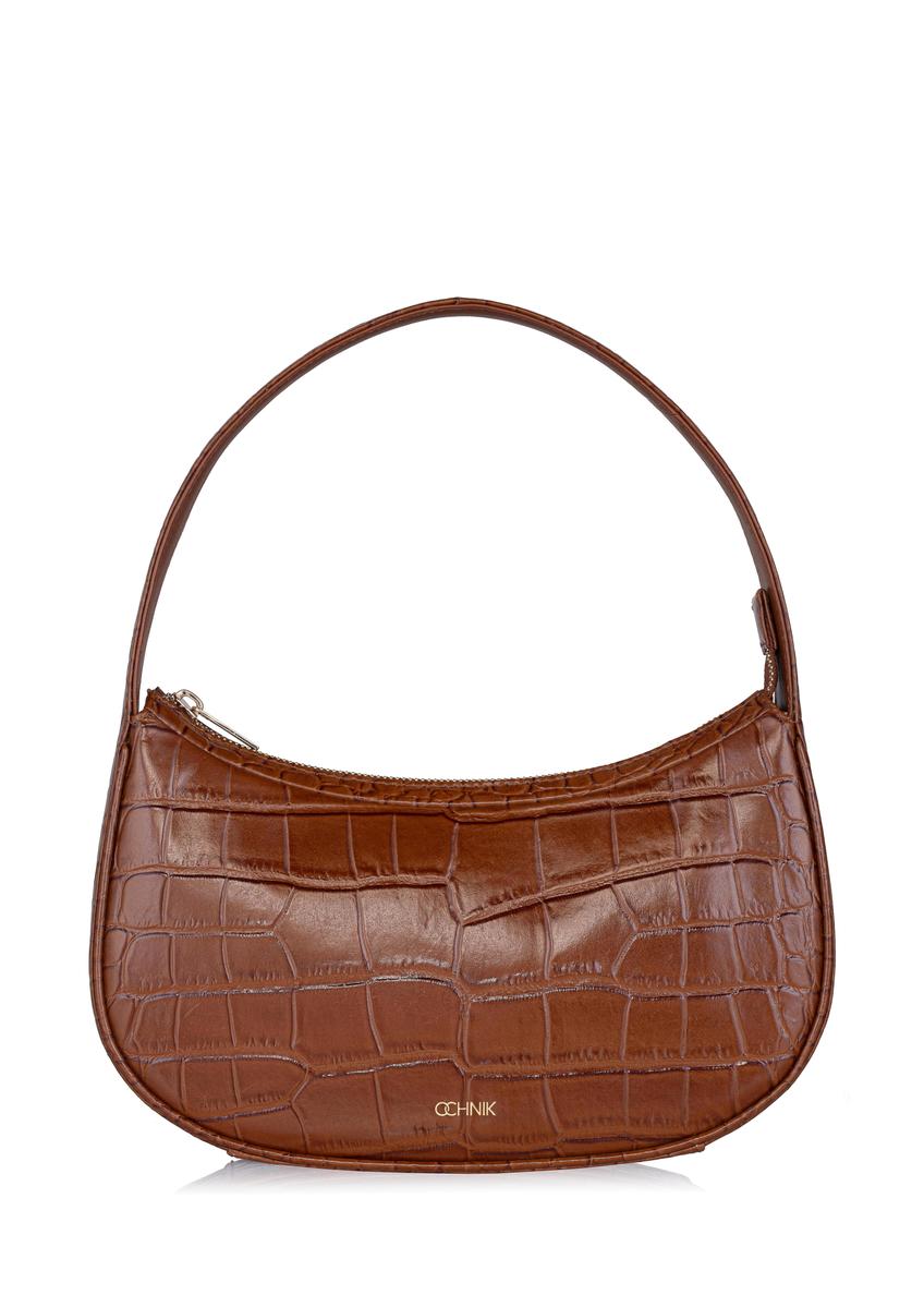 Brown leather women's hobo handbag TORES-0999-87(W24)-08