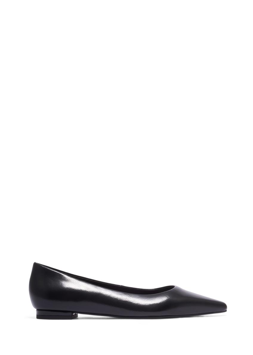 Women's black leather ballerinas BUTYD-1308-99(Z26)