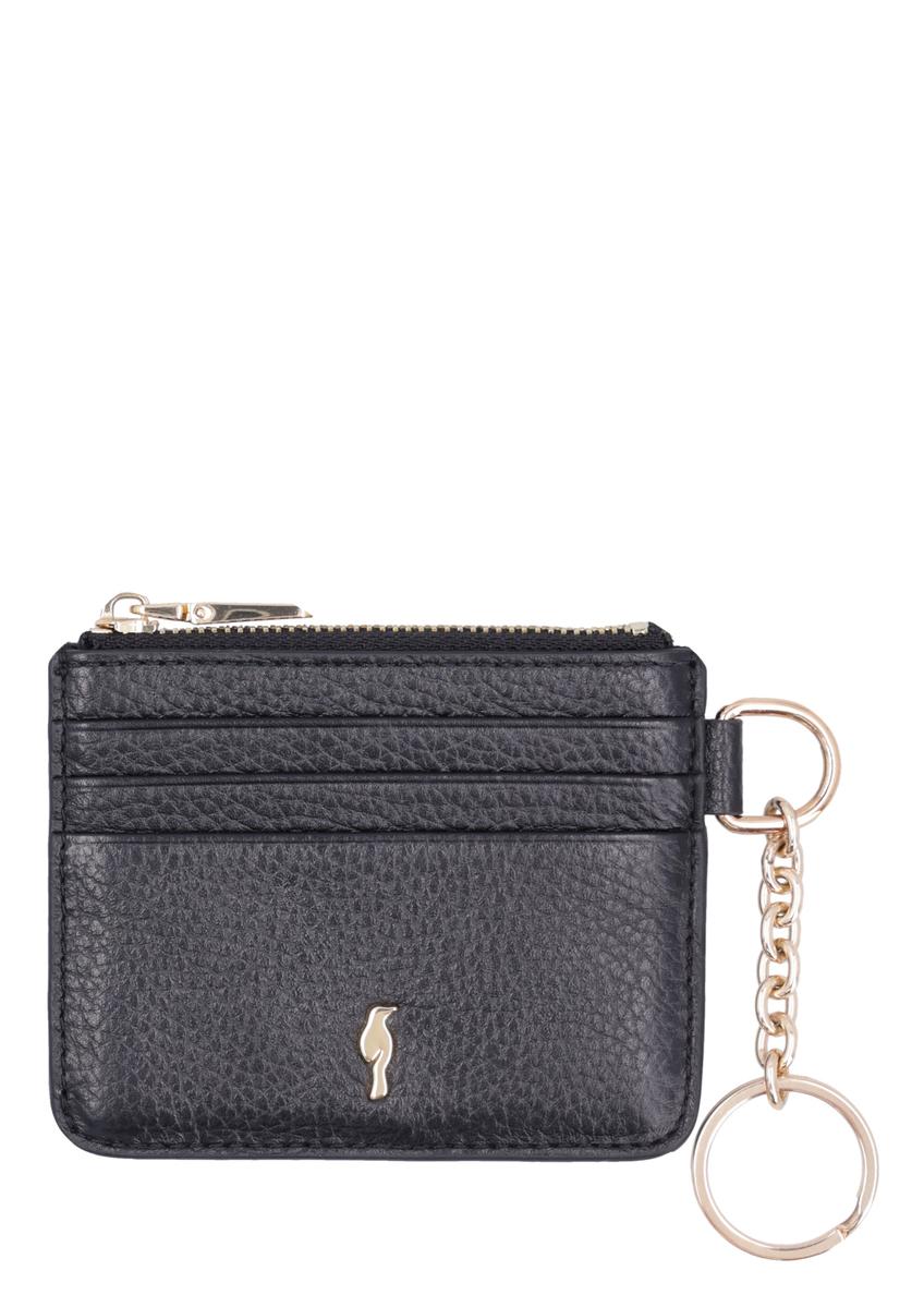 Black small leather women's wallet PORES-1013R-9I(Z26), front product view on white background.