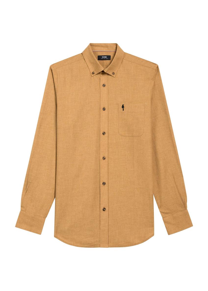 Men's shirt in camel color KOSMT-0299A-1D(Z26)