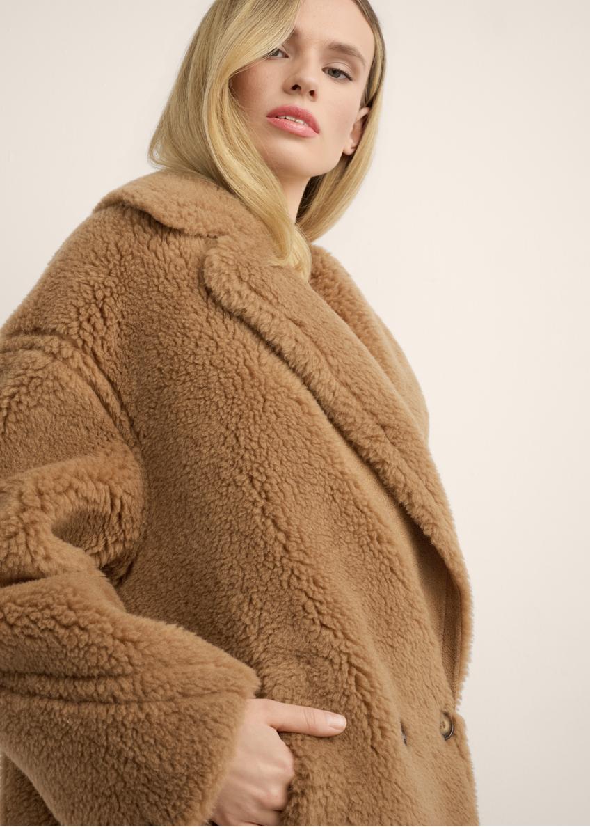 Women's camel fur coat with wool FUTDW-0040-1D(Z26)