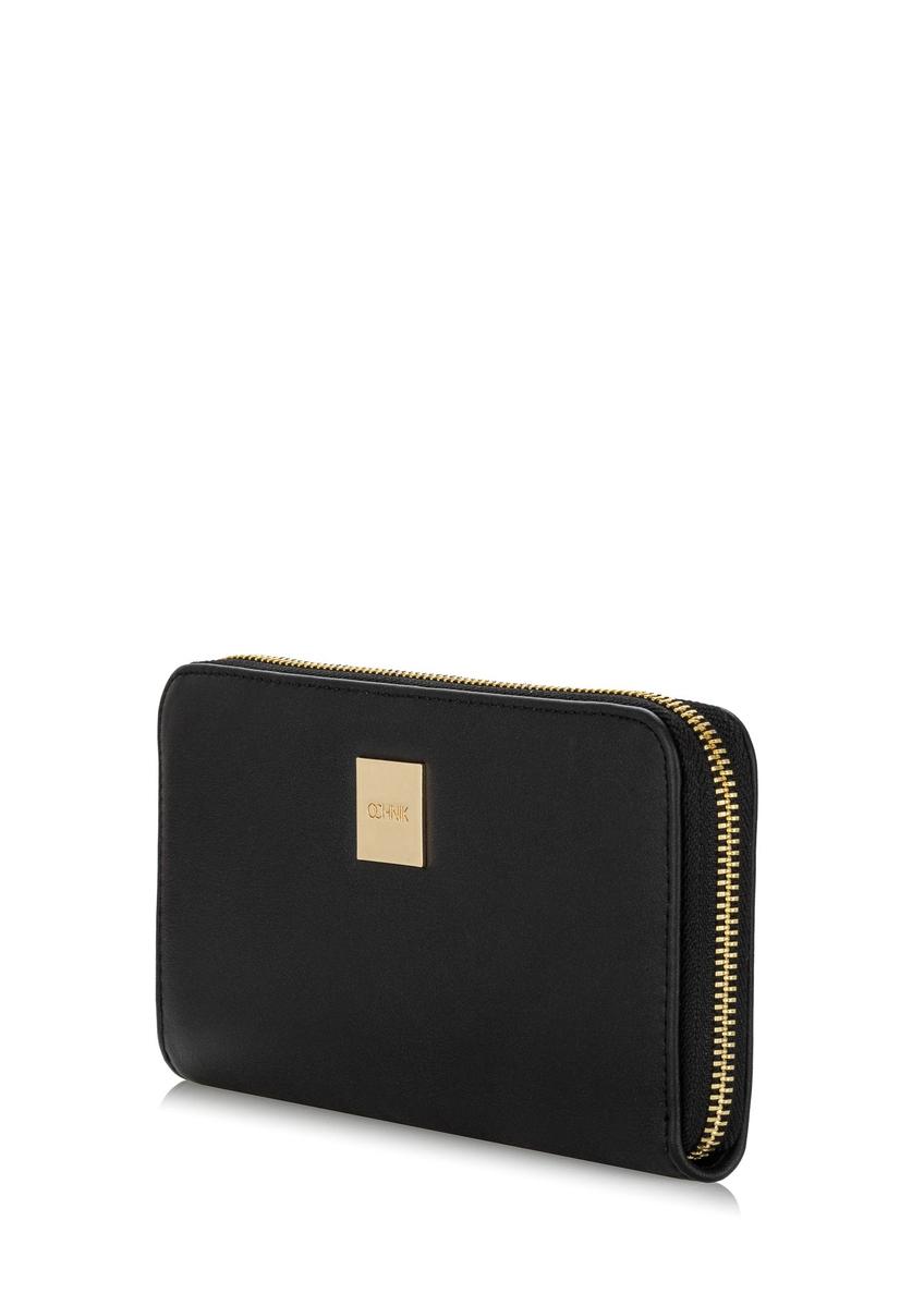 Large black women's wallet with logo POREC-0368-99(W24)