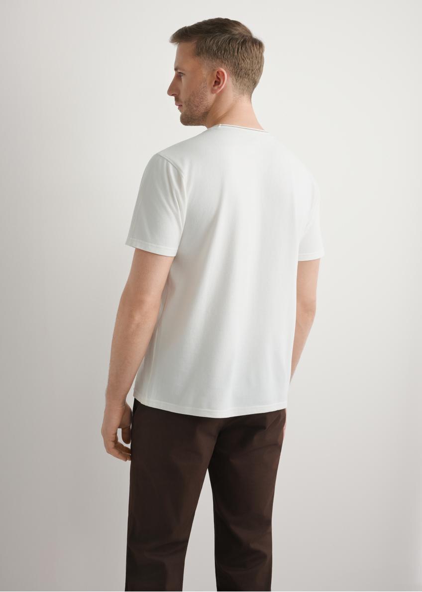 Men's white cotton T-shirt TSHMT-0150-0B(W26)