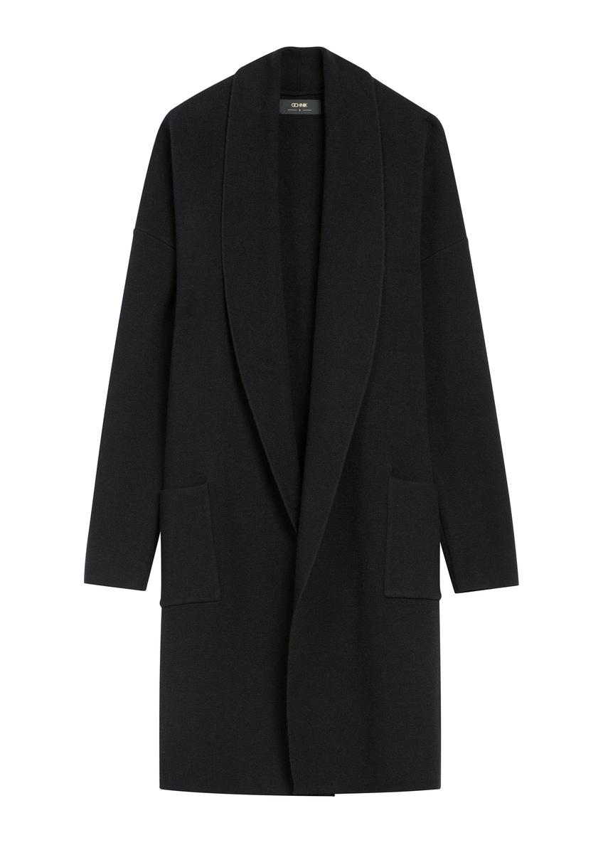 Black women's basic cardigan KARDT-0041-99(W26)