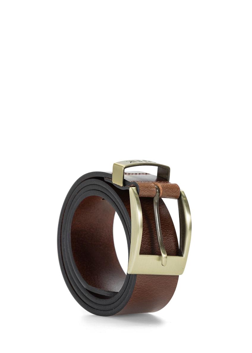 Brown leather men's belt PASMS-0127-1I(W26)
