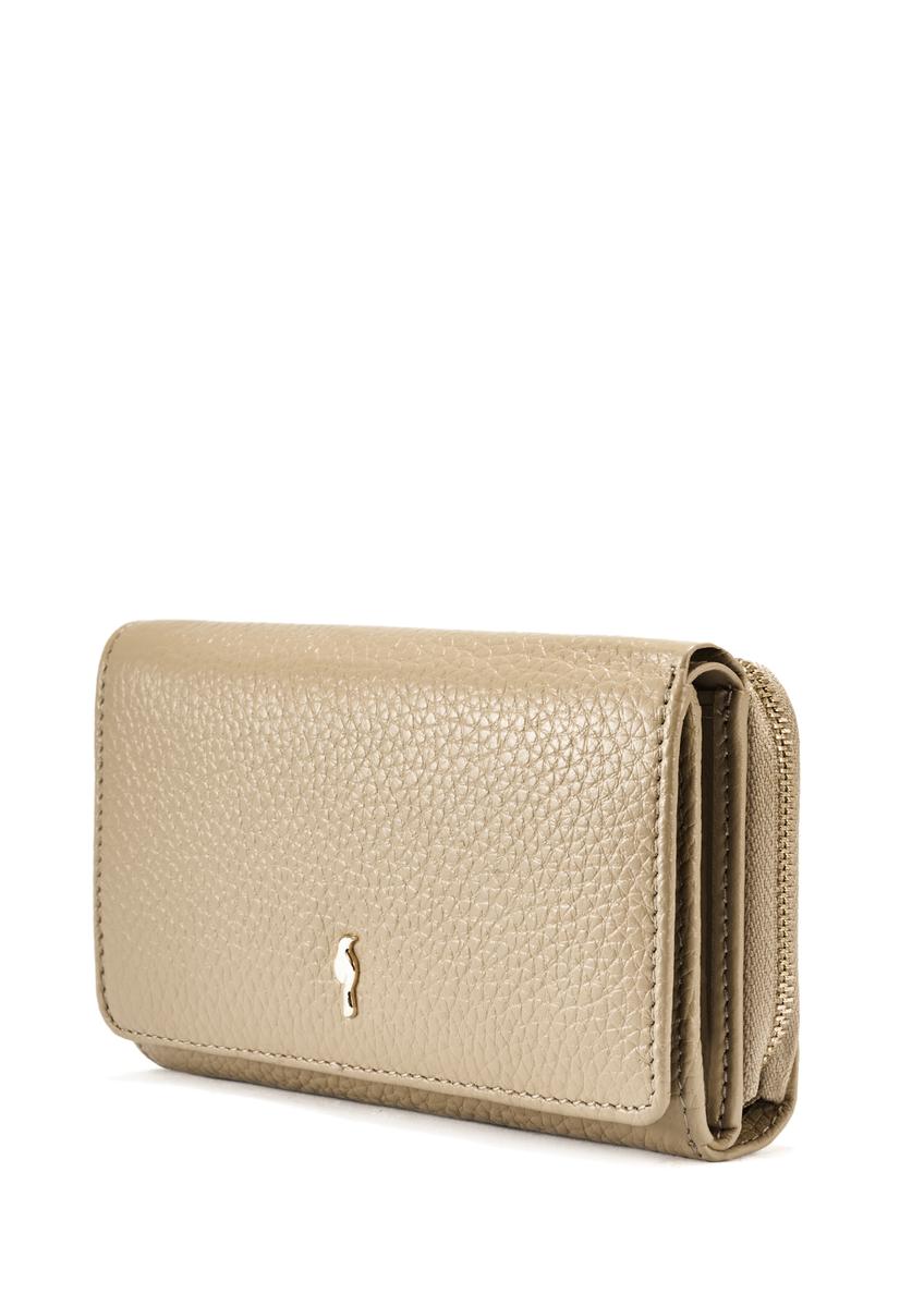 Beige leather medium women's wallet PORES-0801F-80(W25)