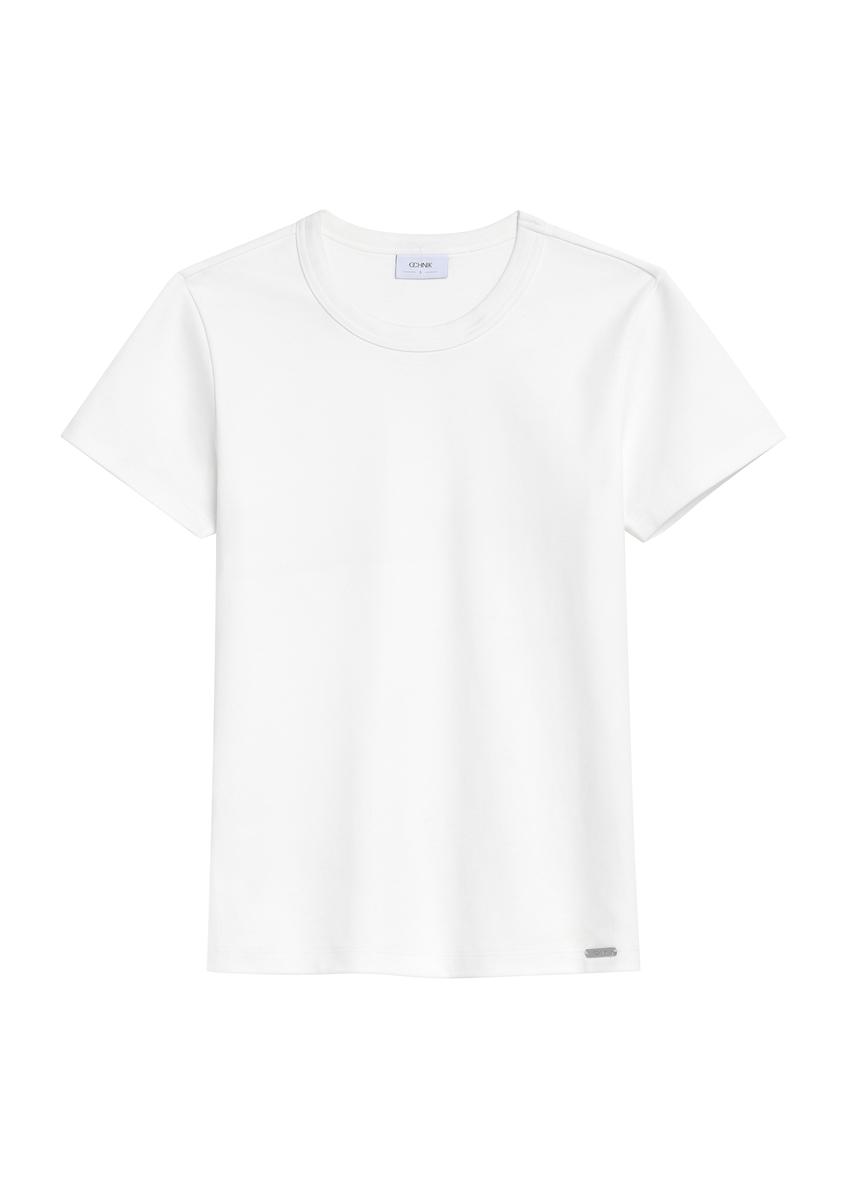 Women's white cotton t-shirt TSHDT-0144-11(Z25), product visible from the front, on a white background.