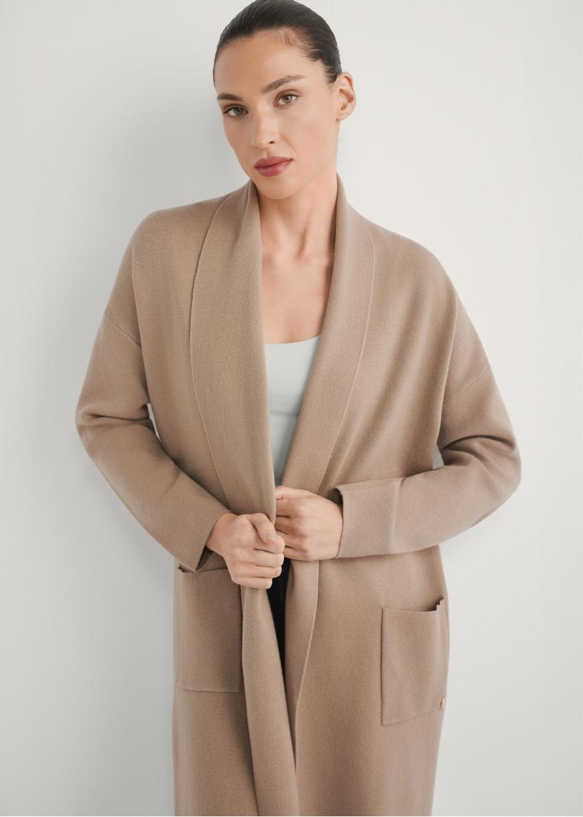 Women's camel cardigan KARDT-0041-1D(W26)