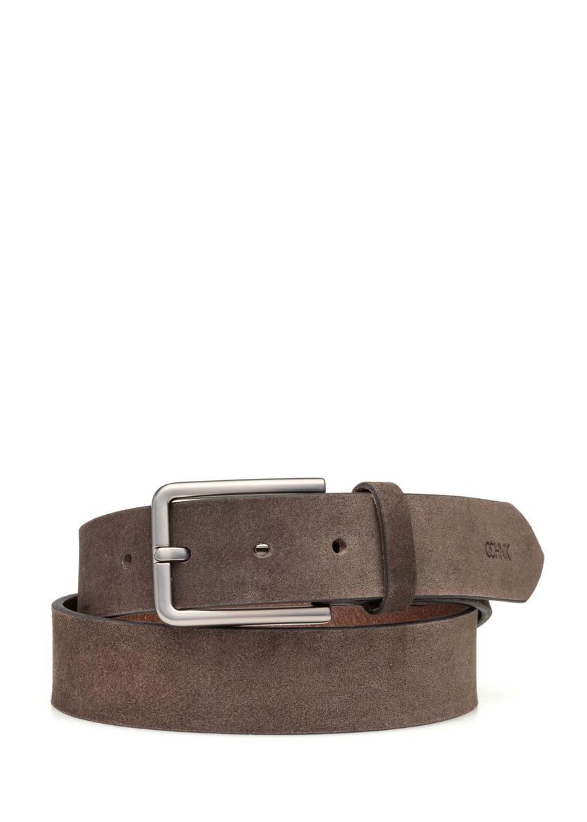 Men's brown suede belt PASMS-0275-1I(W26)