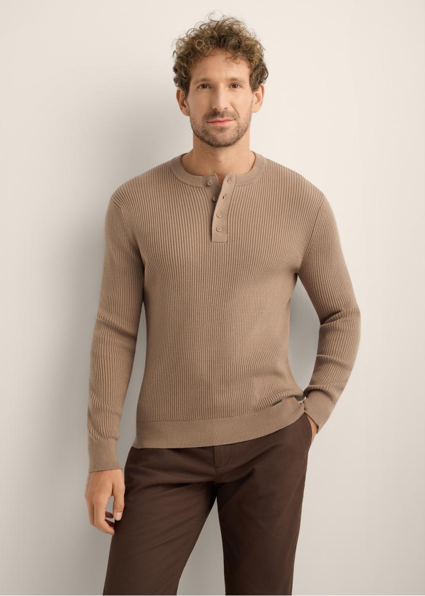 Light brown men's sweater SWEMT-0202-1K(Z26)