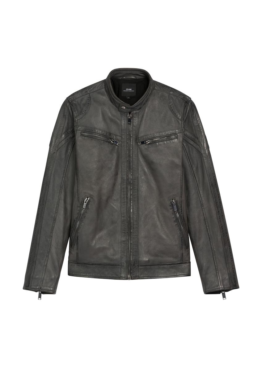 Graphite men's leather jacket KURMS-0393-9D(W26)