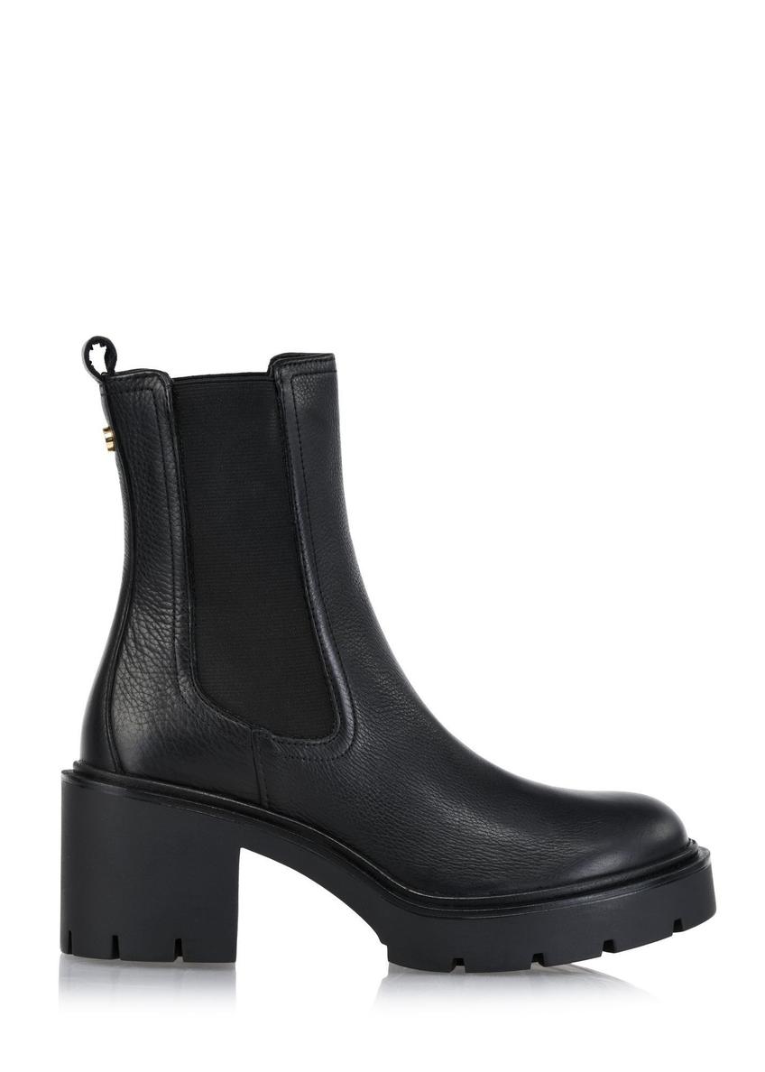 Black leather women's high-heeled ankle boots BUTYD-1094-99(Z24)-01