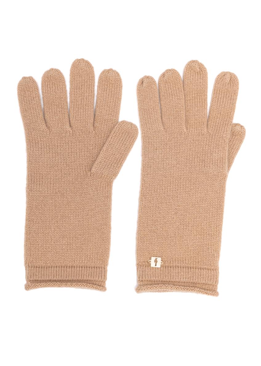 Women's cashmere beige gloves REKDT-0020-81(Z25)