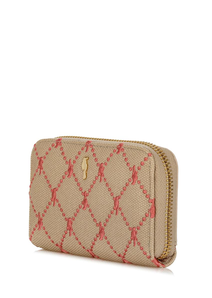 Beige quilted women's wallet POREC-0382-15(W24)