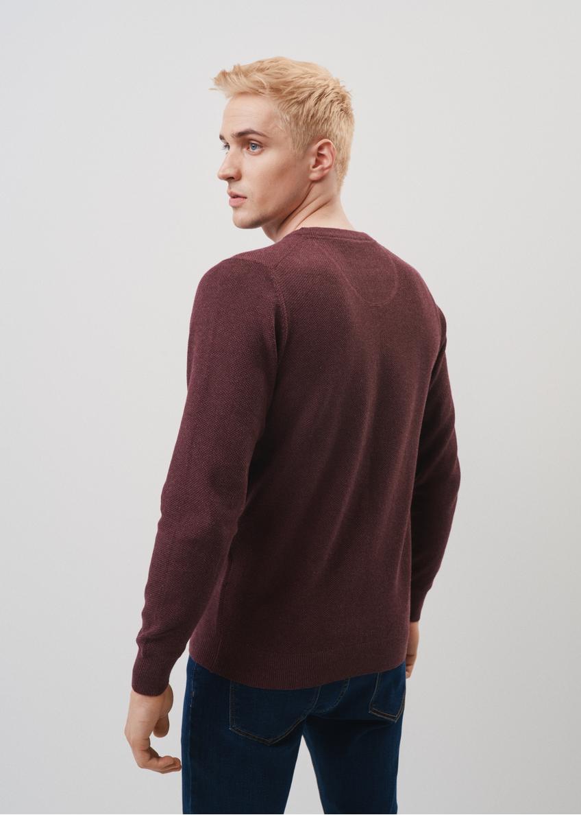 Maroon cotton men's sweater with logo SWEMT-0135-49(Z23)