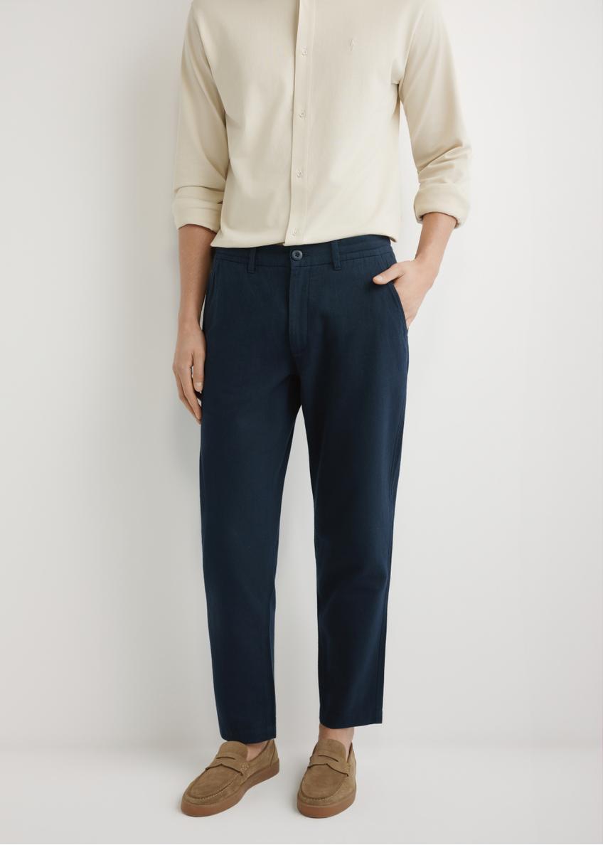 Navy blue men's trousers SPOMT-0120-7E(W26)