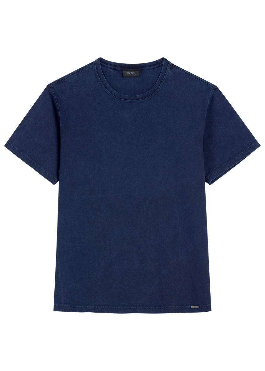 Navy blue cotton men's T-shirt TSHMT-0140-7E(W26)